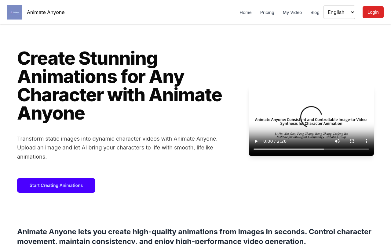 Animate Anyone - AI-Powered Character Animation from Images