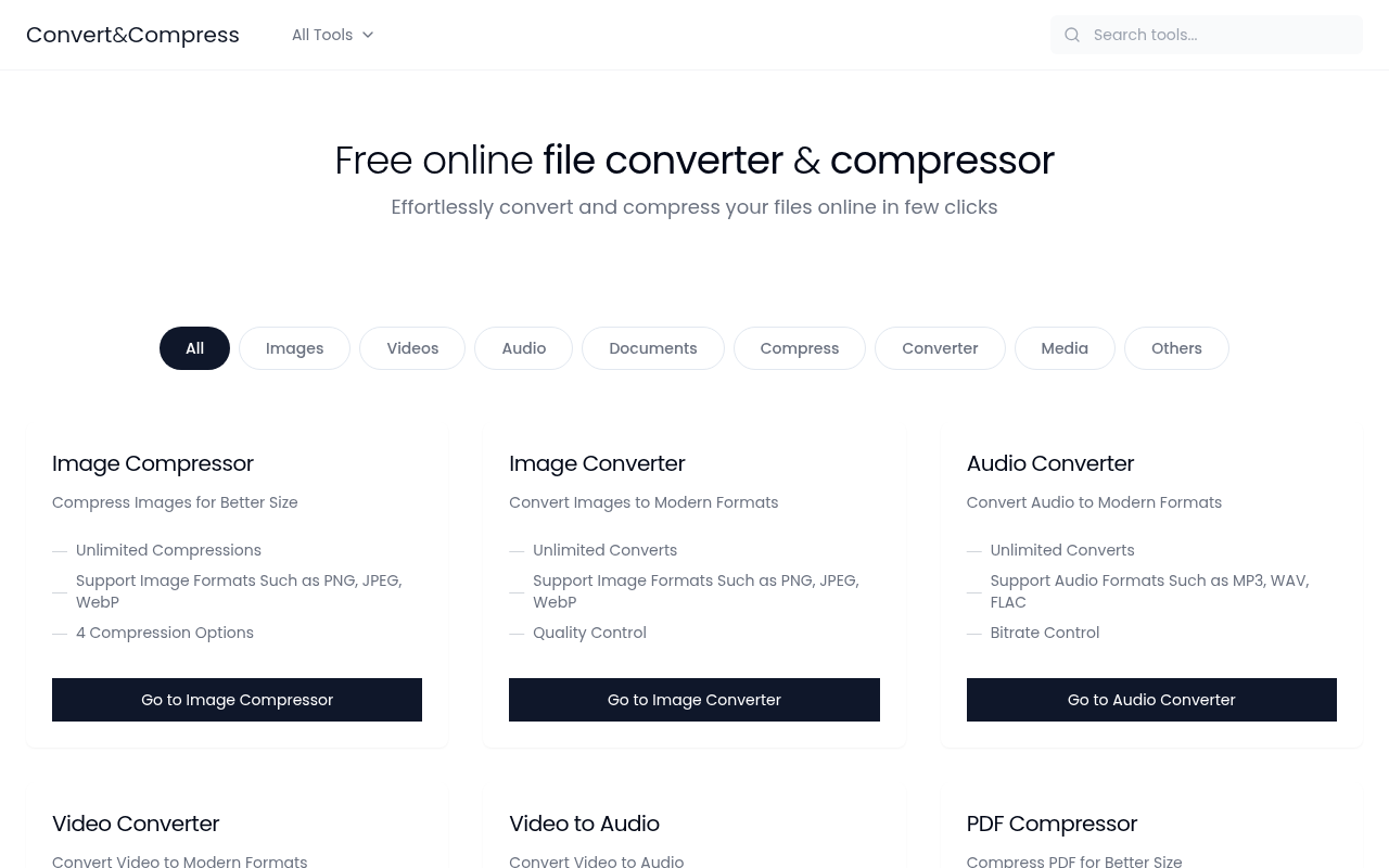 Convert and Compress - Free Online File Converter & Compressor