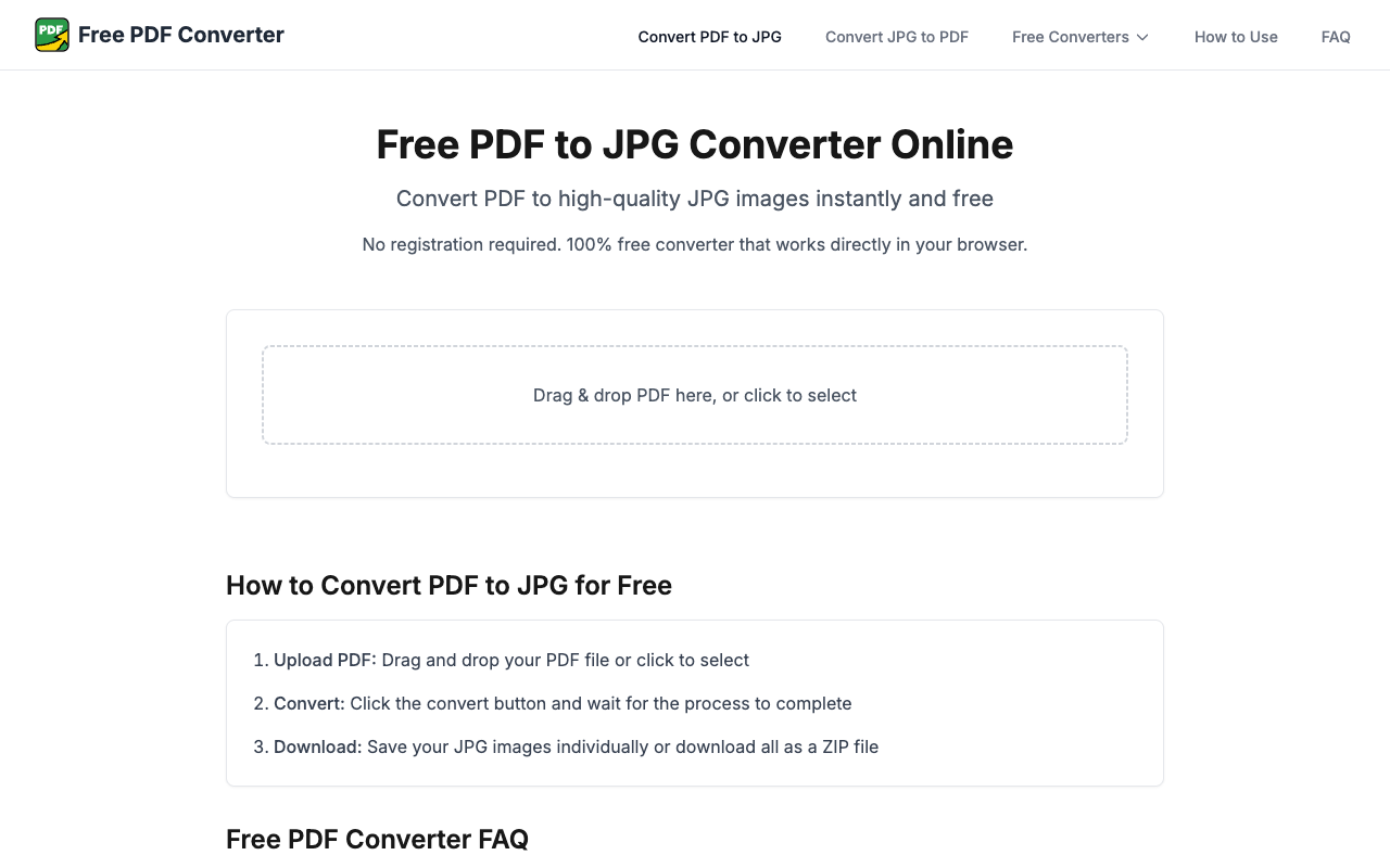 FileConverter - Free Online JPG to PDF & PDF to JPG Converter