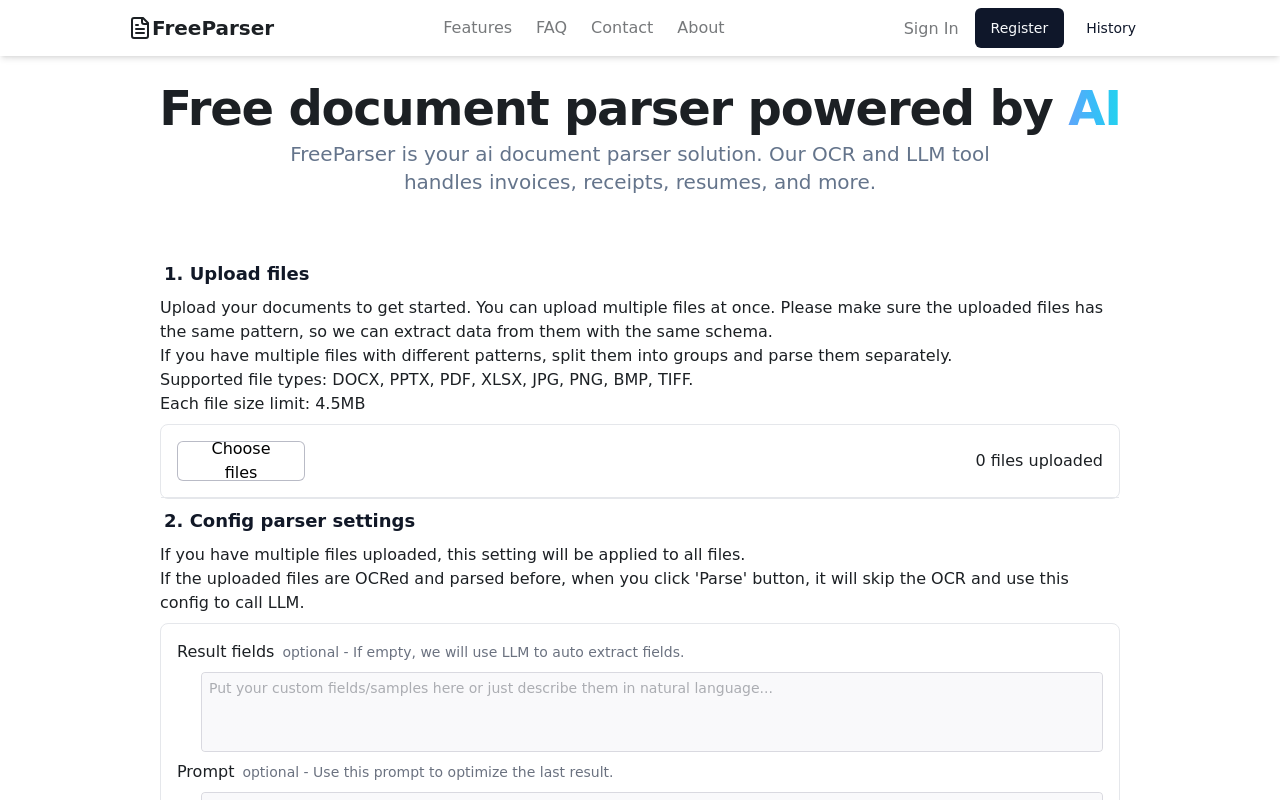 FreeParser - Free document parser powered by AI