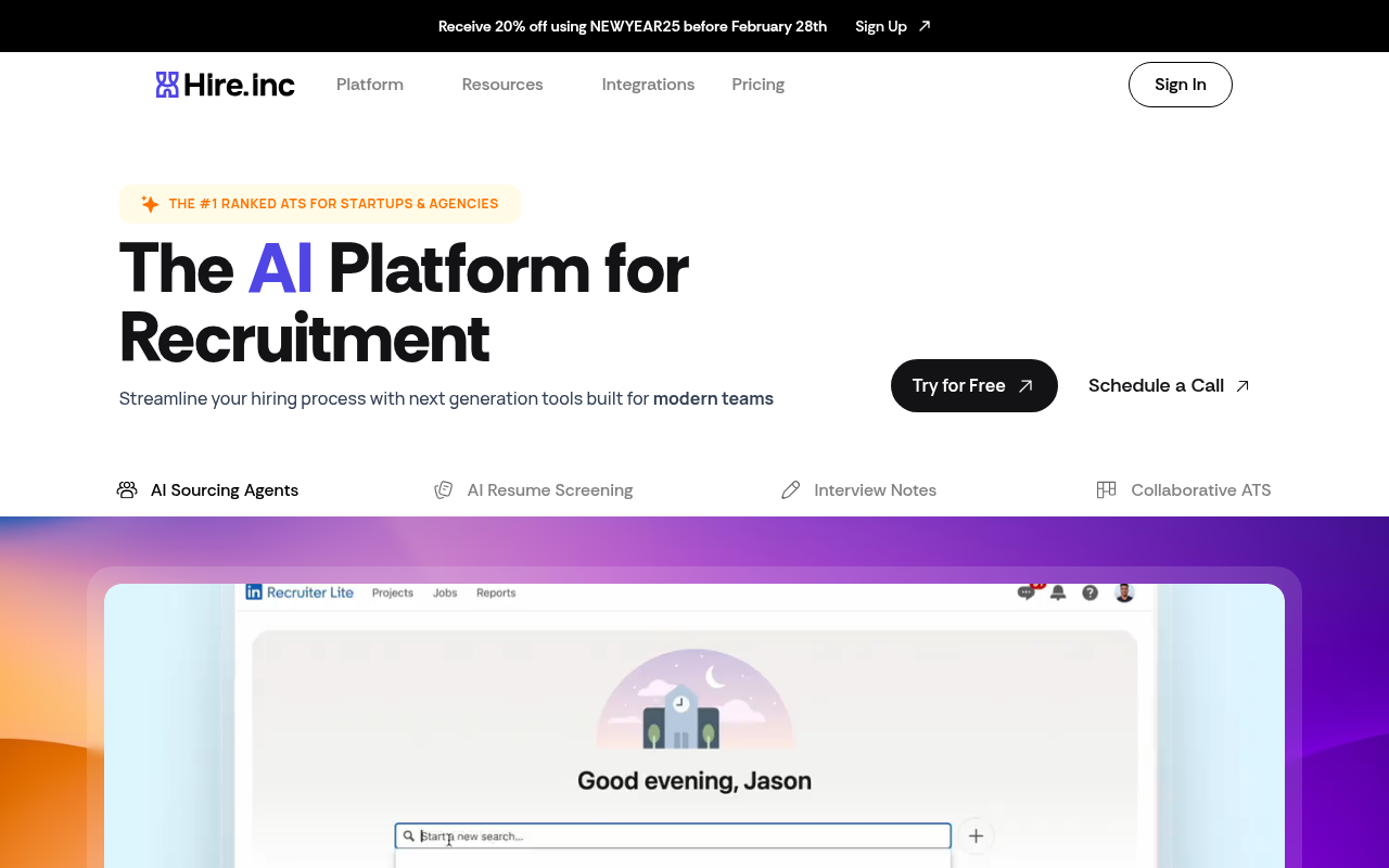 Hire.inc | AI Platform for Recruitment