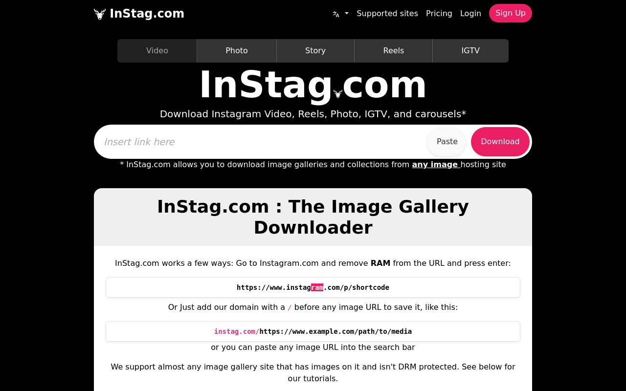 InStag.com - Download Instagram Video, Reels - Instagram Downloader