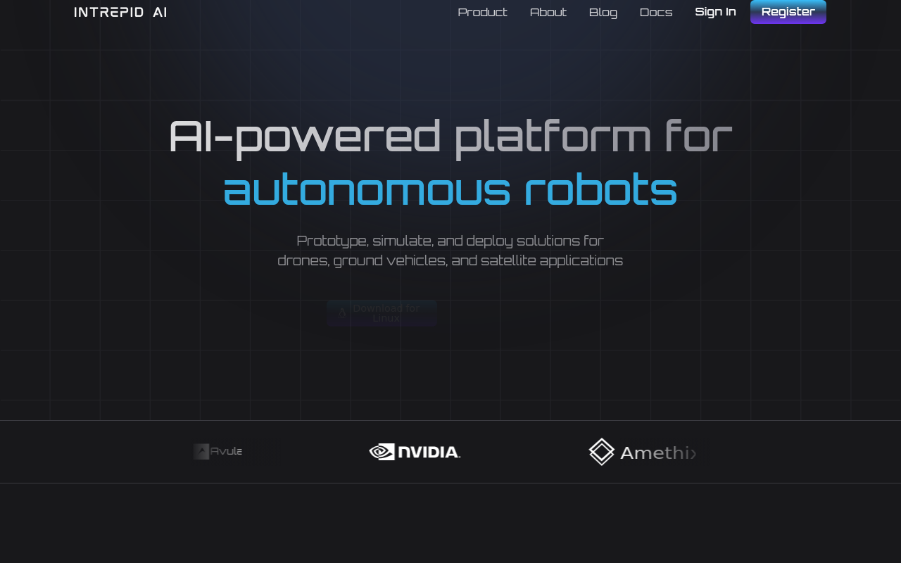 Intrepid AI - All-in-one platform for autonomous robots