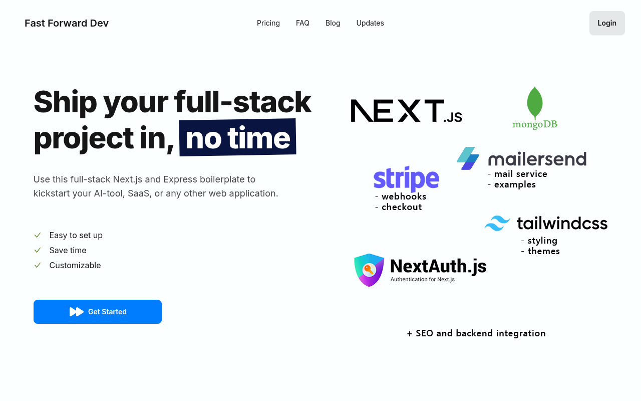 Launch your full-stack project in no time