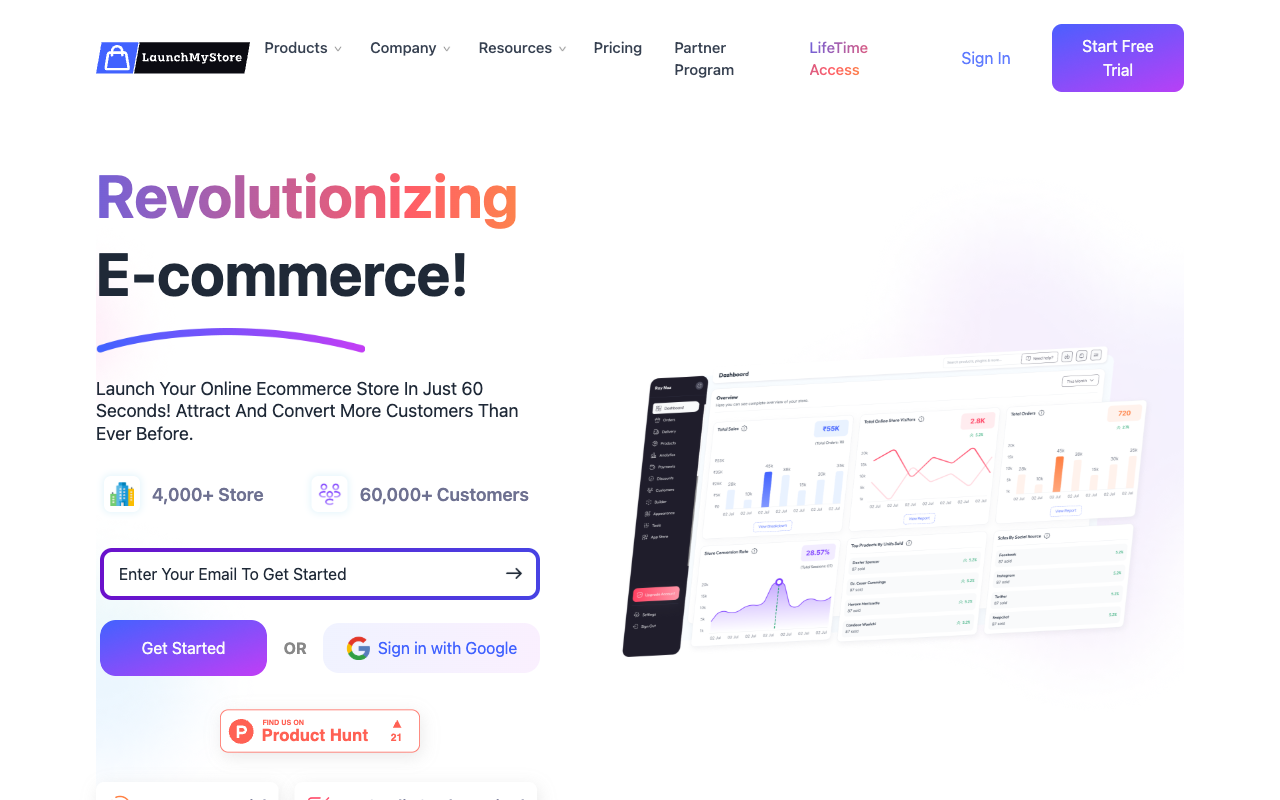 LaunchMyStore - Create & Grow Your Ecommerce Store Effortlessly With 7 Days Free Trial