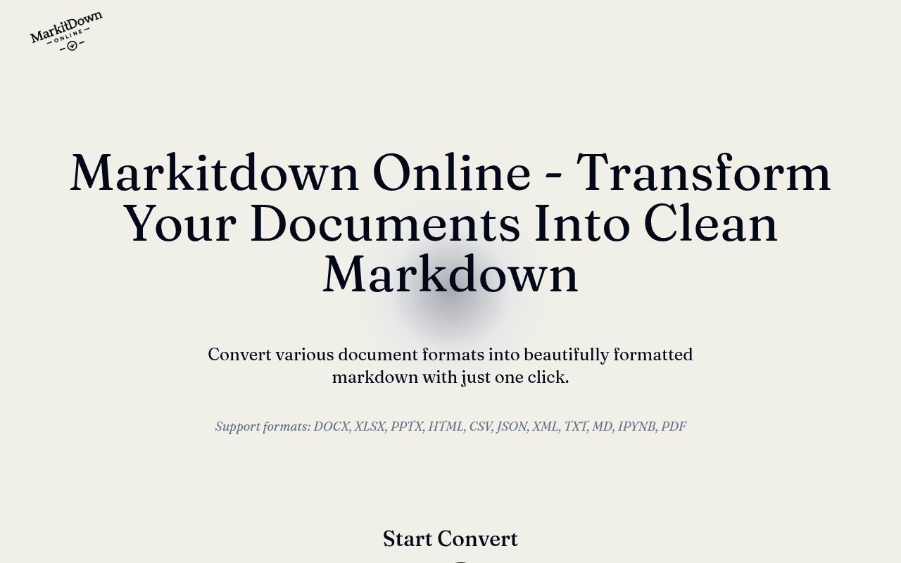 Markitdown Online - Convert Your Document to Markdown Format