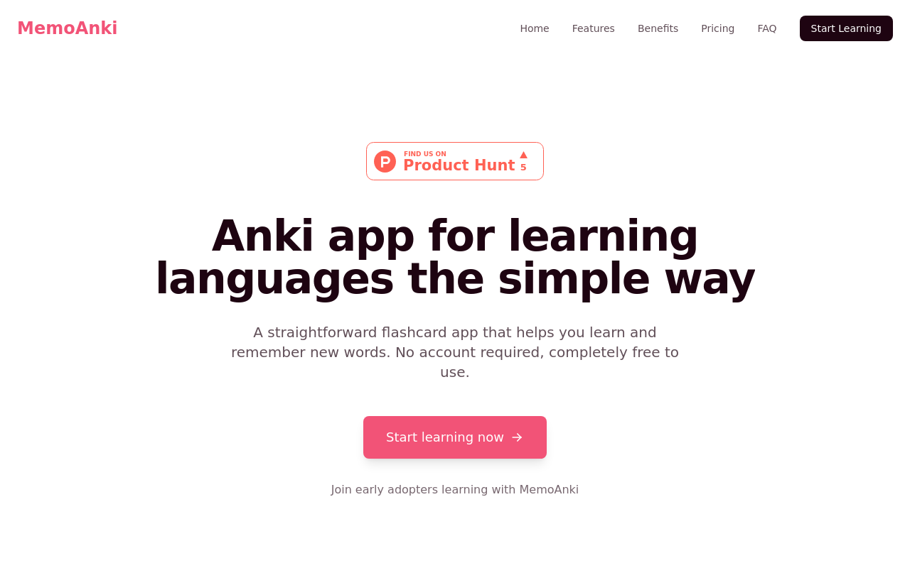 MemoAnki | Simple flashcards for language learning