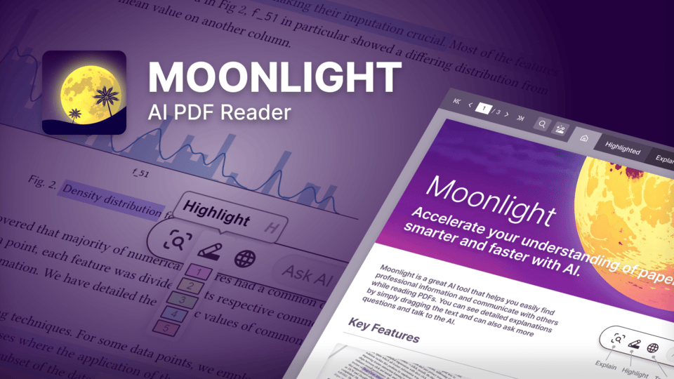 Moonlight | AI PDF Chat & Translation Tool for Research Papers