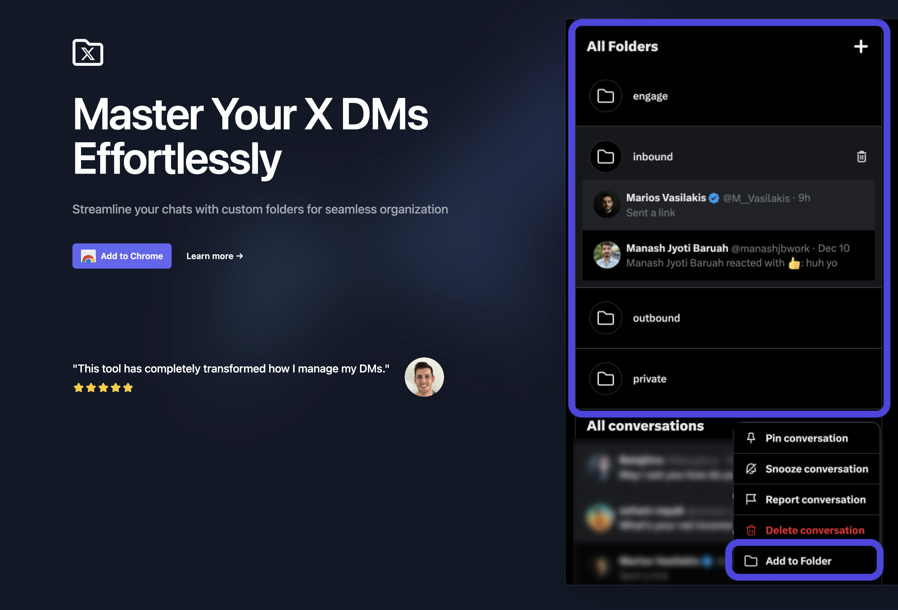 Organize your X DMs like a Pro | TwinFold