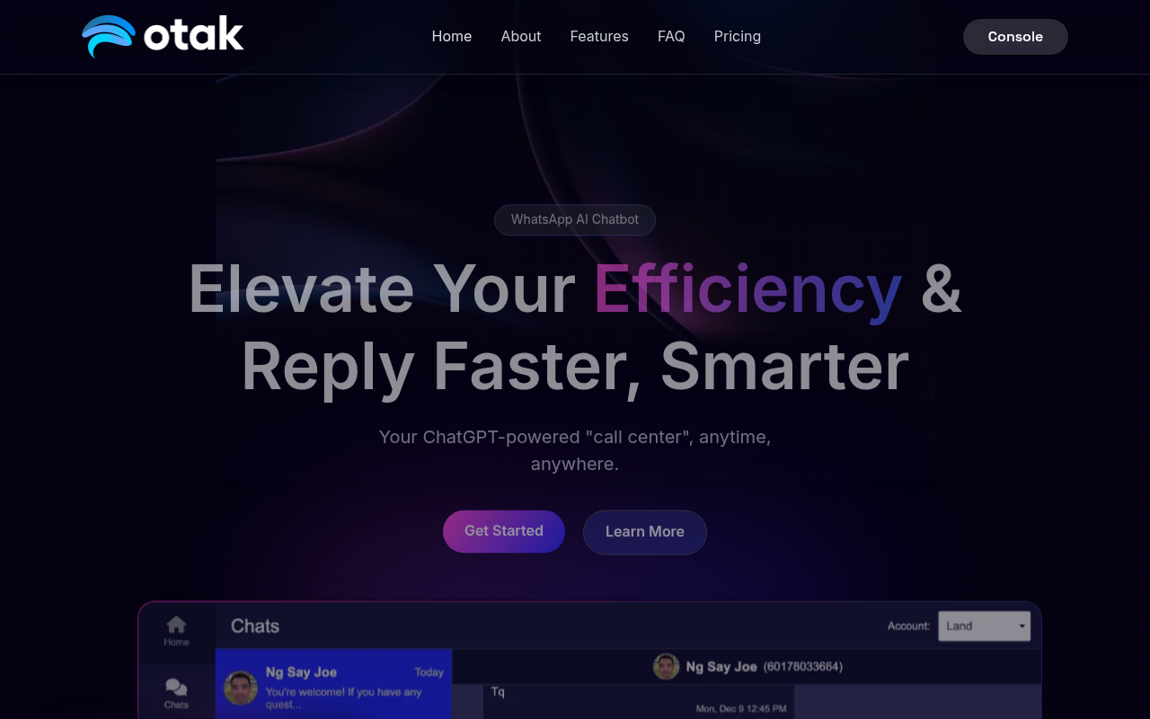 Otak | ChatGPT-Powered Chatbots for WhatsApp