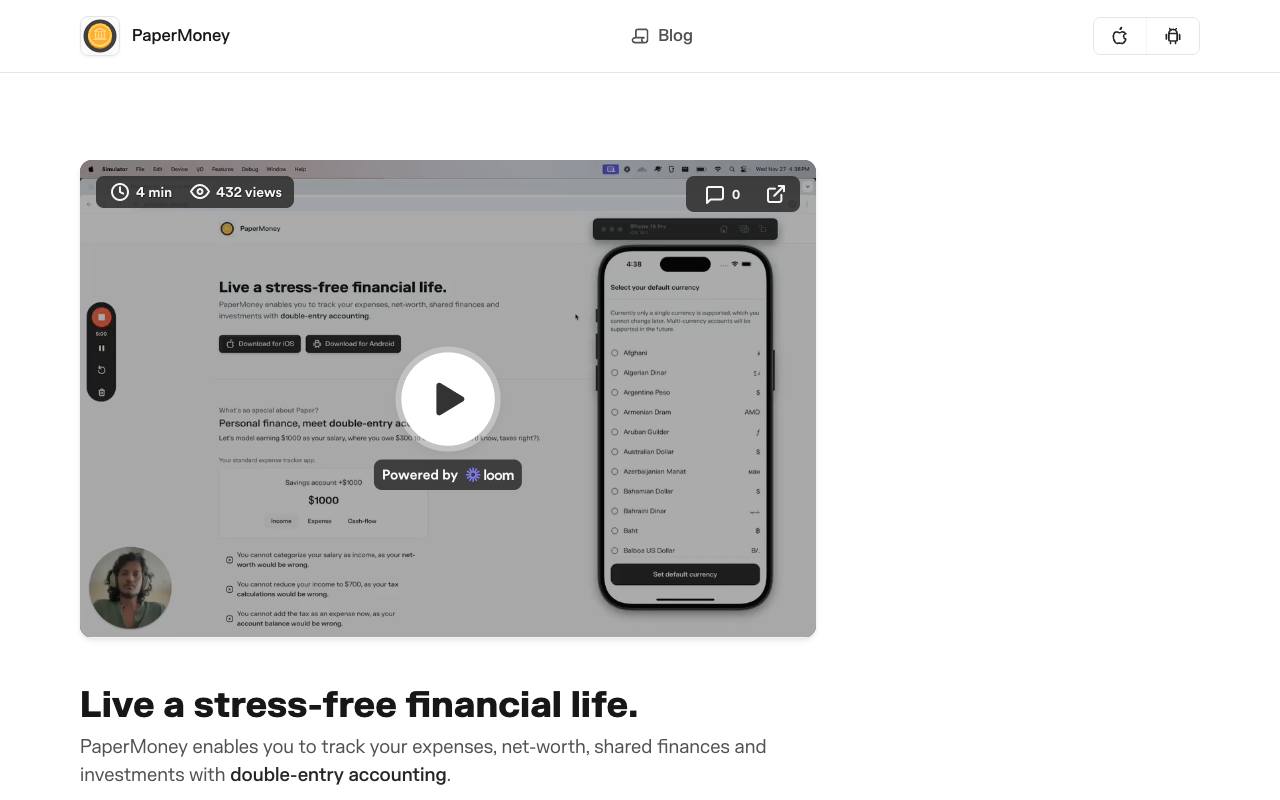 PaperMoney, the most flexible personal finance app