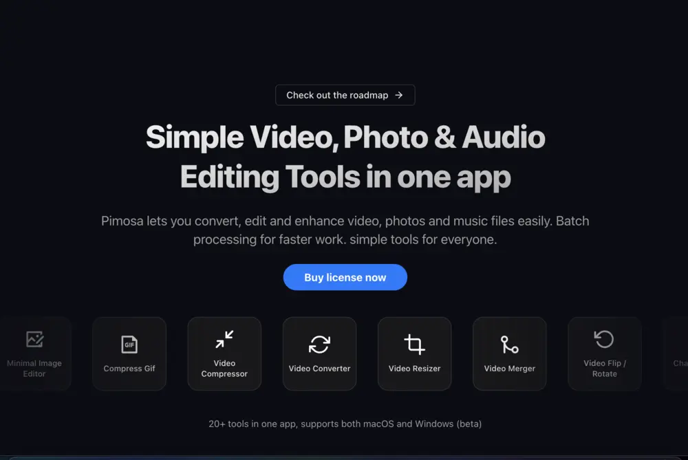 Pimosa - Simple Video, Photo & Music Editing Tools in one app.