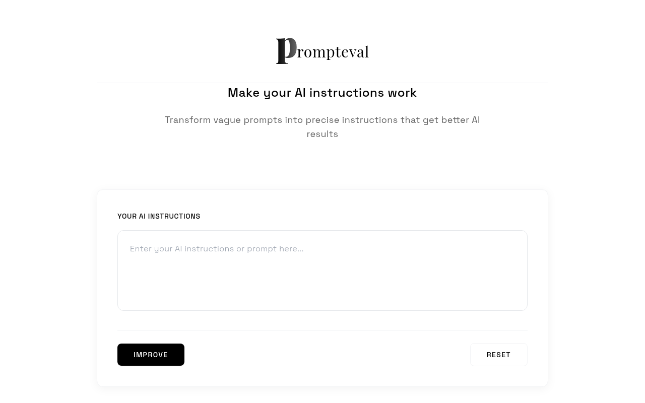 Prompteval - AI Prompt Testing & Evaluation