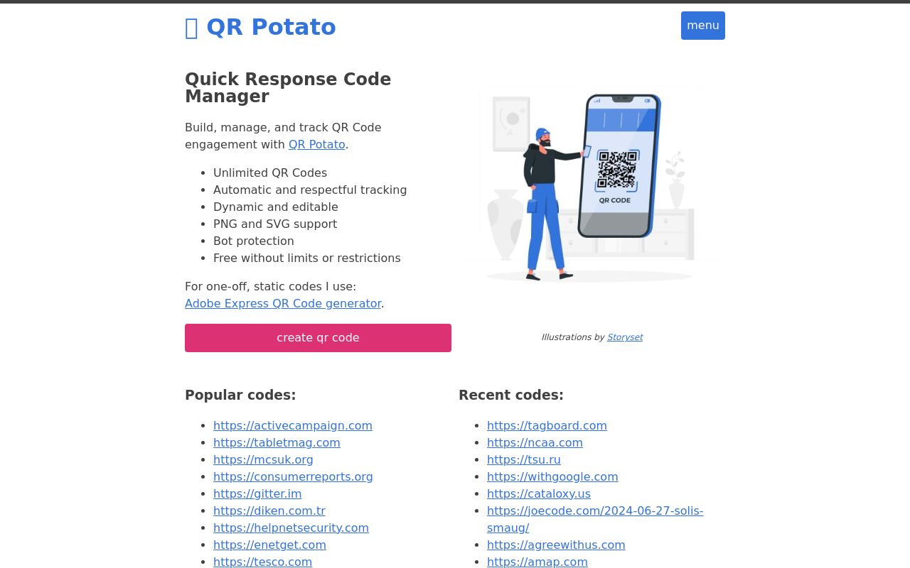 QR Potato: Quick Response Code Manager