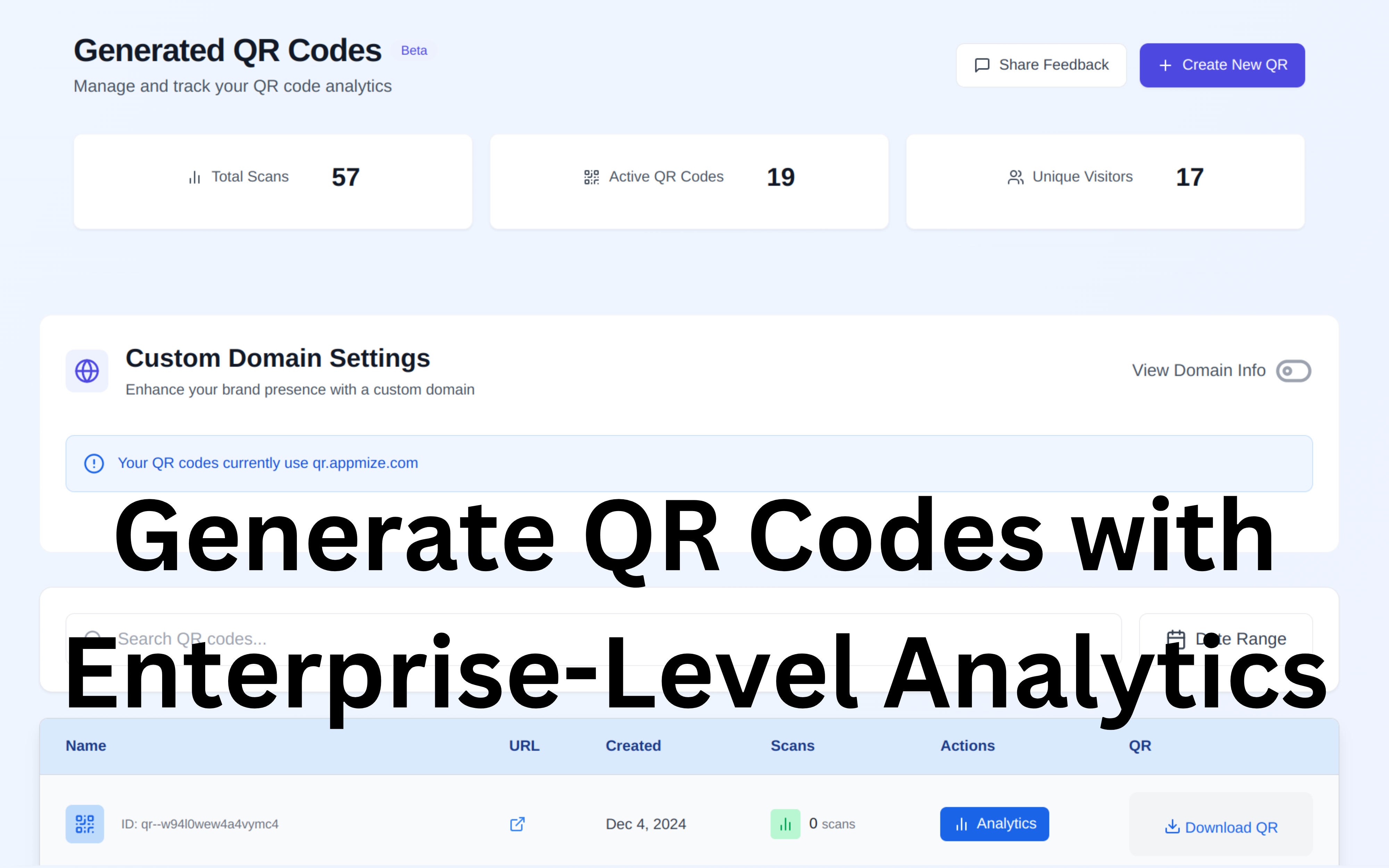 QRAnalytica - Enterprise QR Code Generator & Analytics Platform