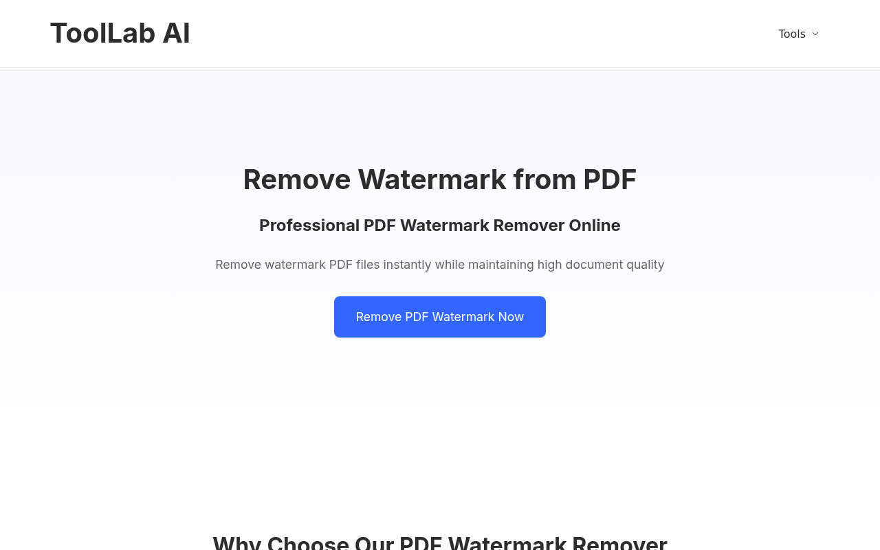 Remove Watermark from PDF - Free Online Tool