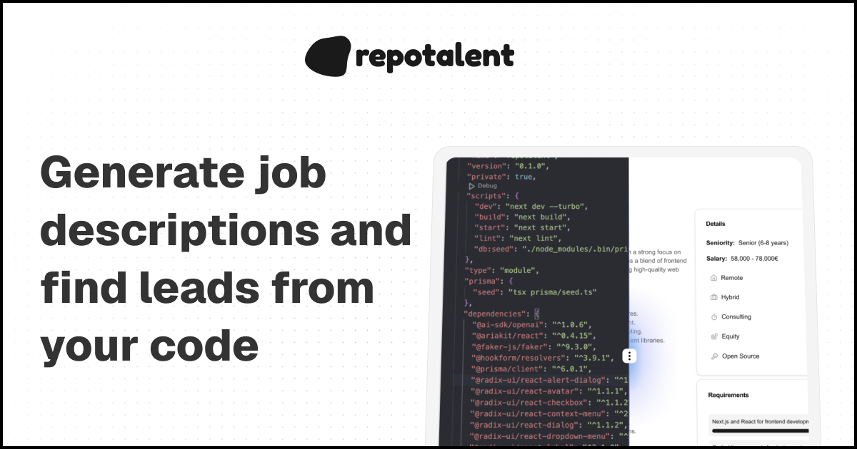 Repotalent - Job Description Generator and Lead Finder