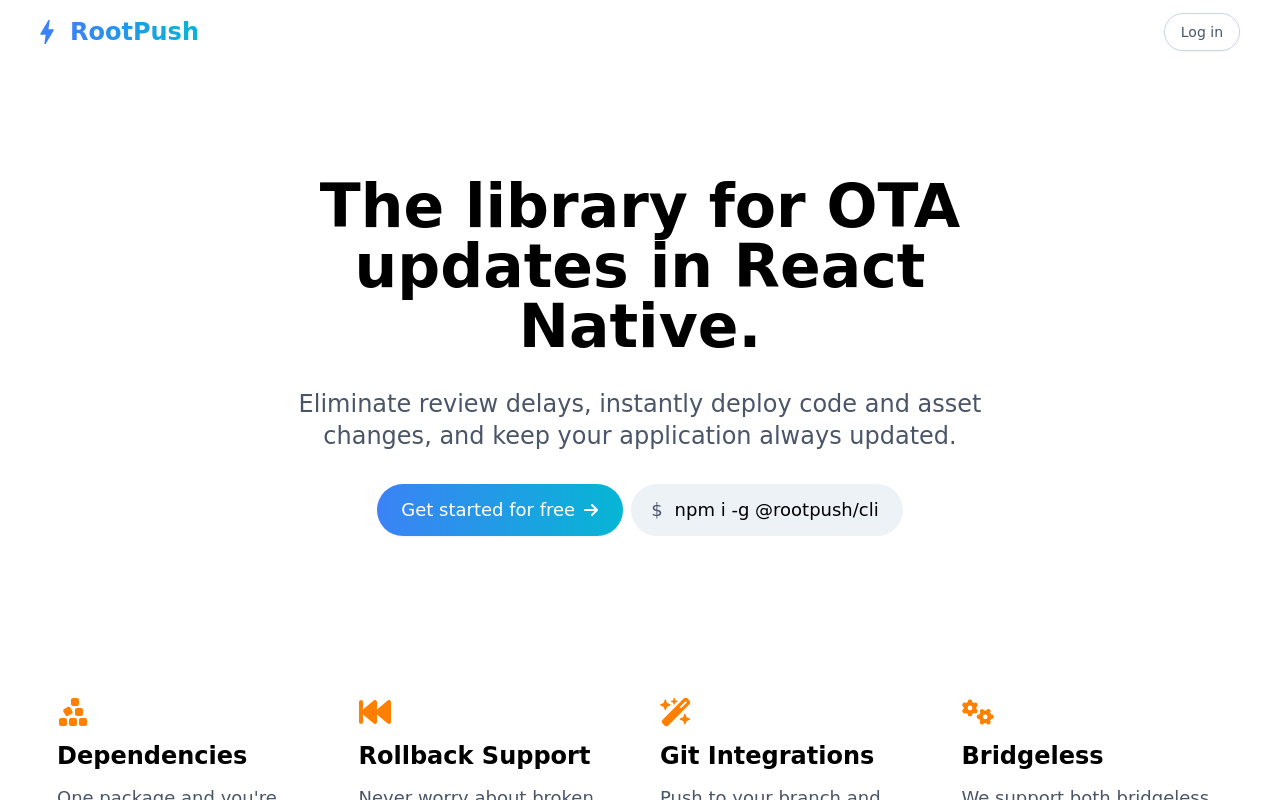 RootPush - OTA Updates for React Native