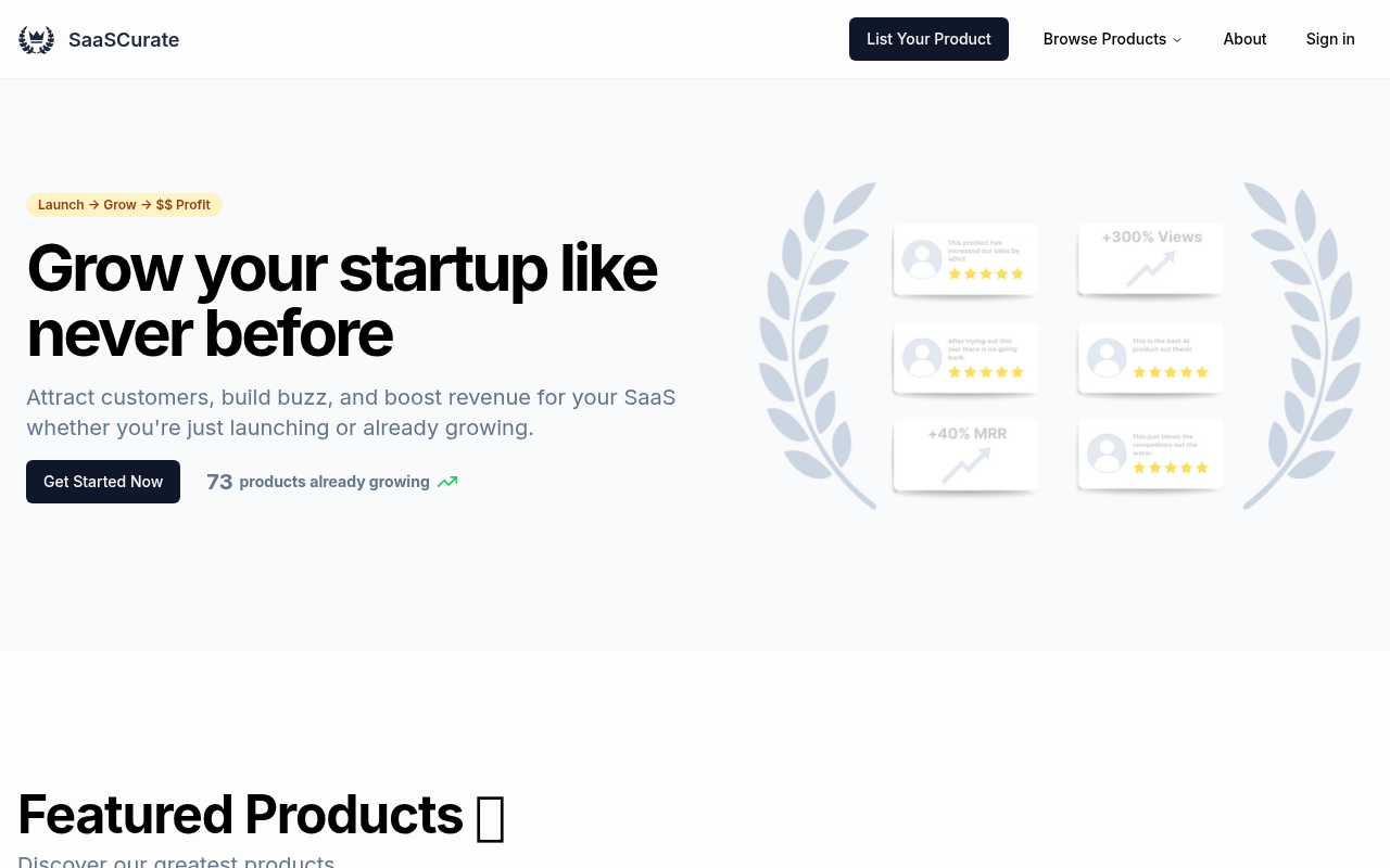 SaaSCurate - Grow your startup like never before