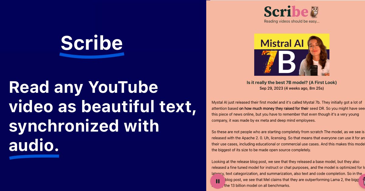 Scribe - Instant YouTube Transcripts