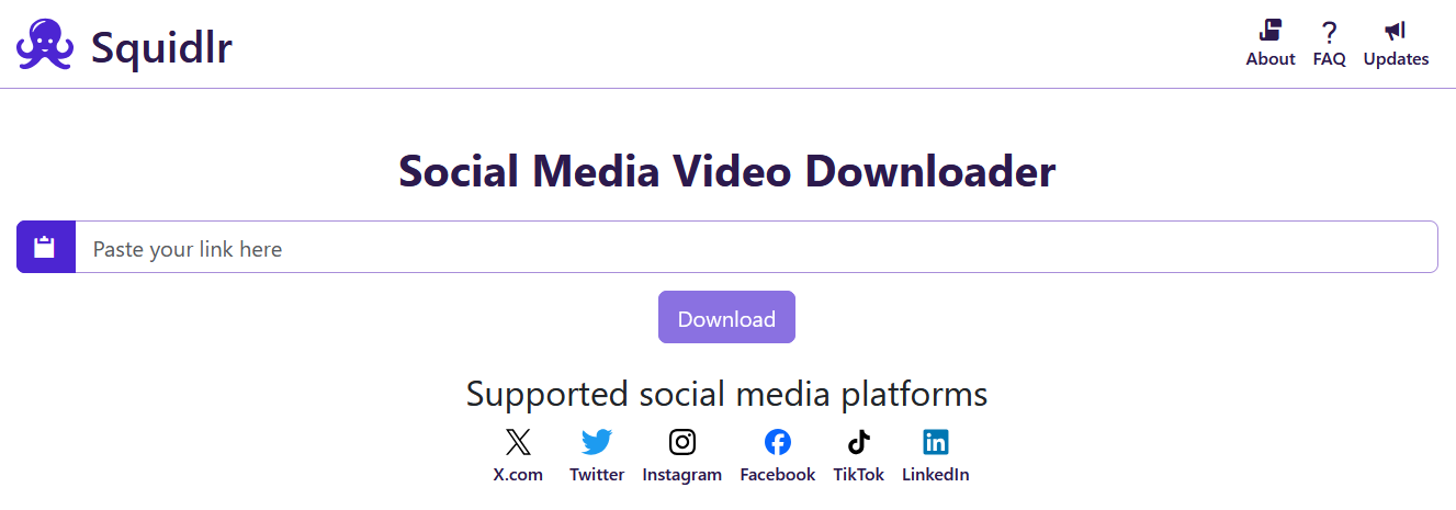 Social Media Video Downloader | Squidlr