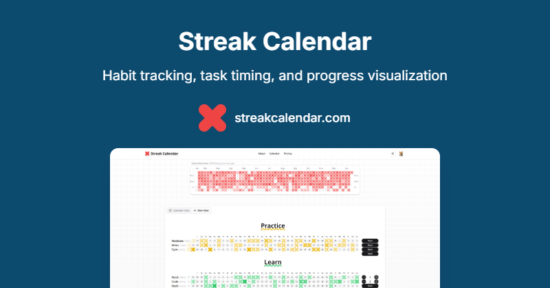 Streak Calendar - Build Better Habits