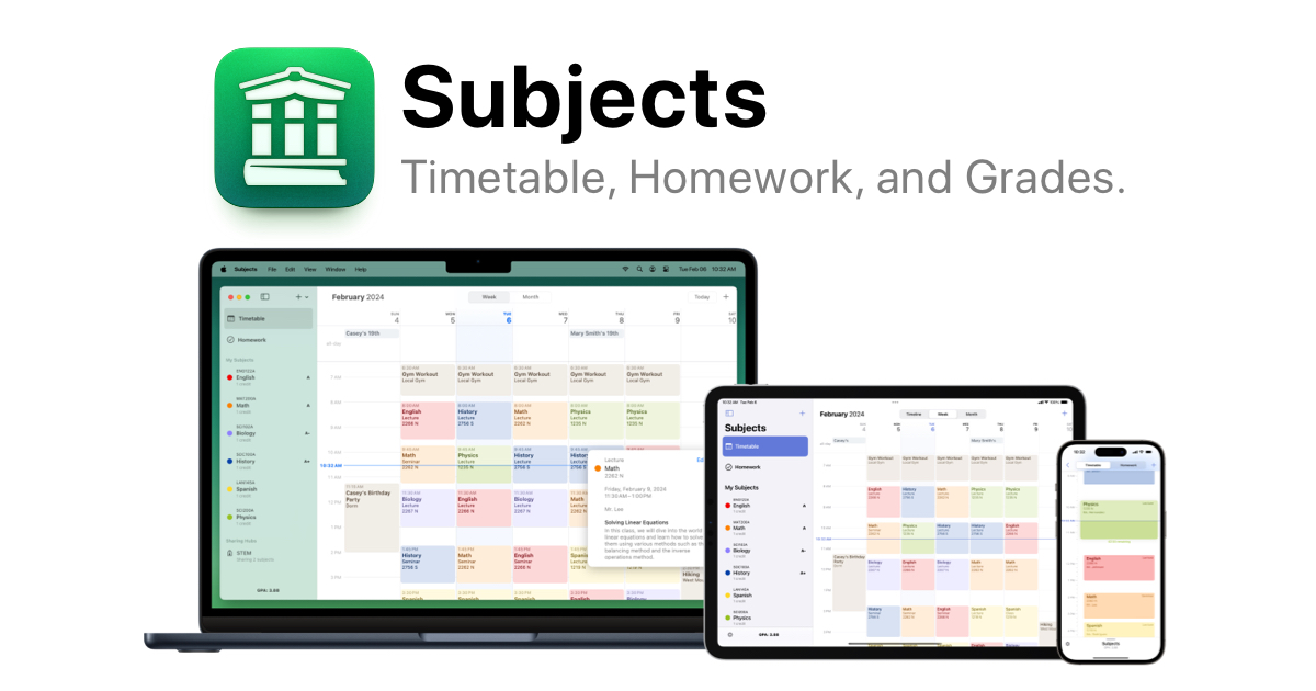 Subjects  the must-have app for student productivity.