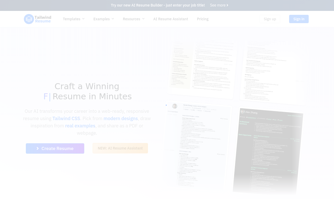 TailwindResume: Create a Golden Resume for Internet Professionals in 5 Minutes